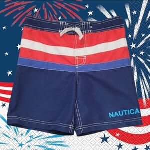 Nautica Boy's Red, White, and Blue Swimtrunks
